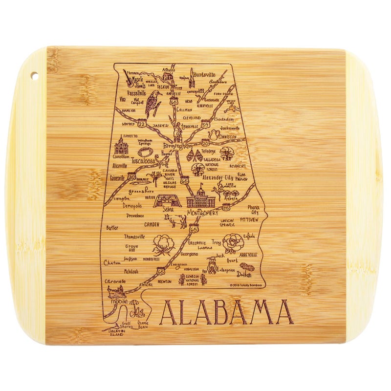 Totally Bamboo A Slice of Life Alabama State Serving and Cutting Board, 11" x 8.75" - Image 1